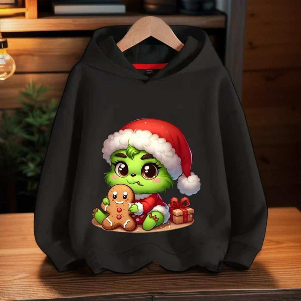 Cartoon Fashion Men Women's Hoodies Christmas Green Monster Print Pullover Cartoon Casual Sweatshirt Kids Hoodies Long Sleeve Clothing