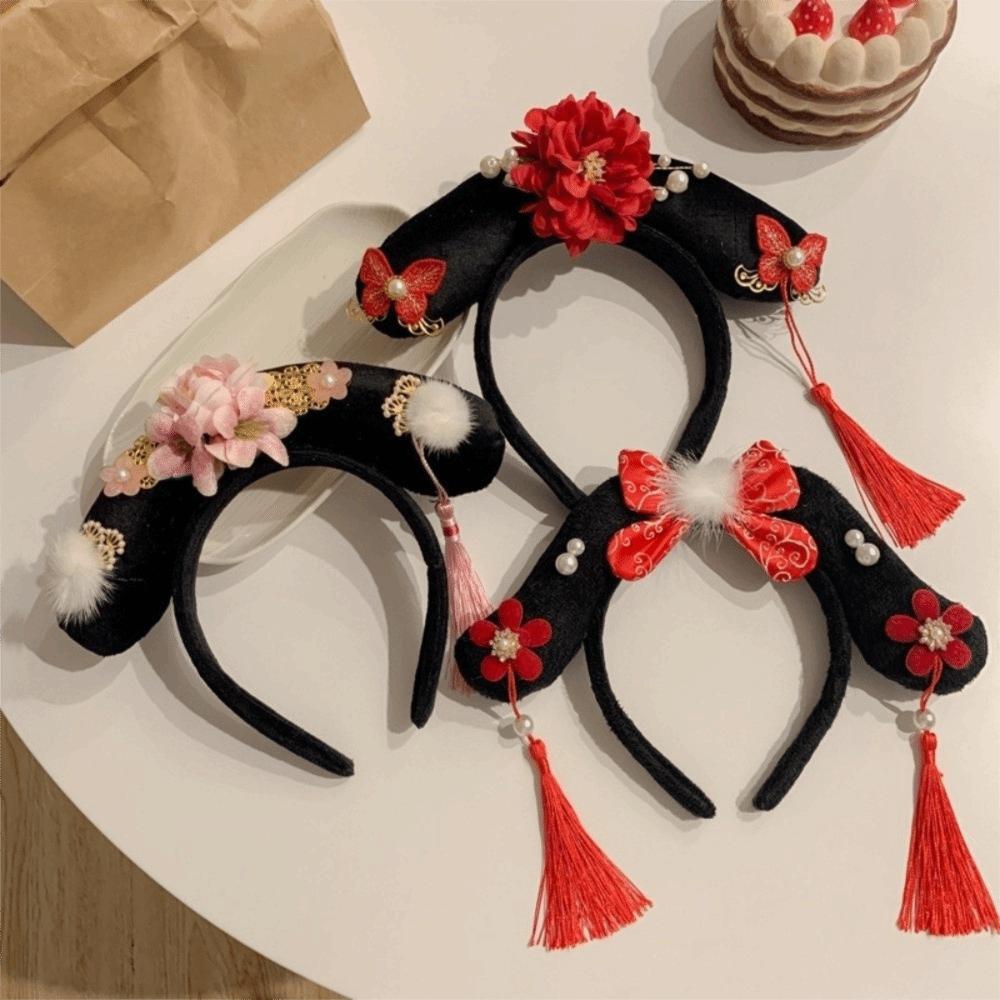 Flower Hanfu Headband Pearl Ancient Style Hair Hoop Classical Chinese Style Headwear  Princess