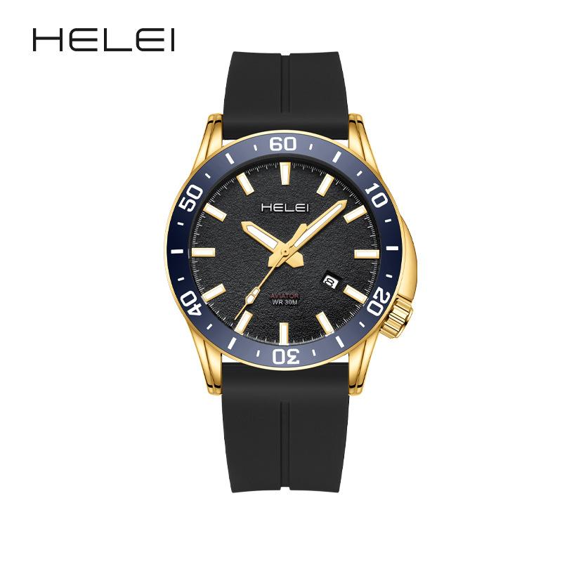 Mens Quartz Watches Large Face Diving Style Wrist Watch Luminous Hands Waterproof Watch with Date