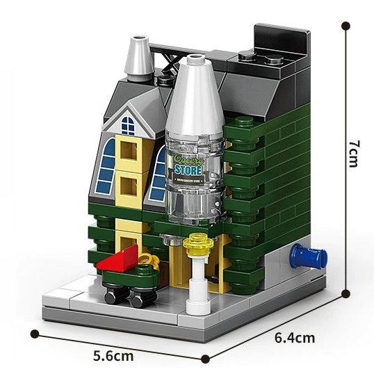 European City Series Street View European Architecture Shop Shopping Scene Puzzle Assembled Building Block Toys  Playsets Children's Gift Presents