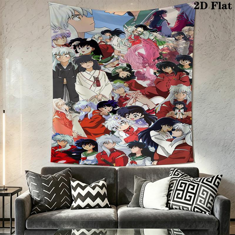 Inuyasha Timeless Adventures Tapestry Wallmounted Fashion Print Home Decor Wall Covering Decoration Homestay Soft Decoration Tapestry