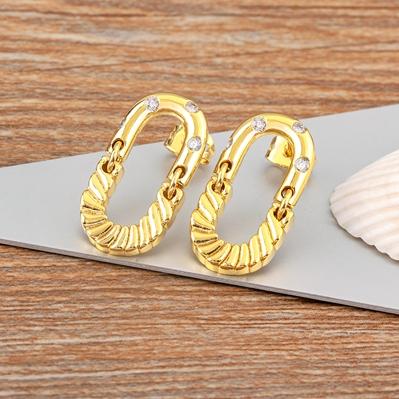 

Nidin High Quality Rock Accessories Hoop Earrings Cool Hip Hop Style for Women Zircon Ear Jewelry Punk Korean Fashion Party Gift золотой