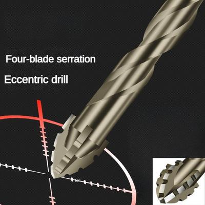 4pcs Carbide Drill Bits Are Highly Efficient And Wear-Resistant, Four-Edged Serrated Eccentric Drill Bits for Ceramics, Glass and Stainless Steel
