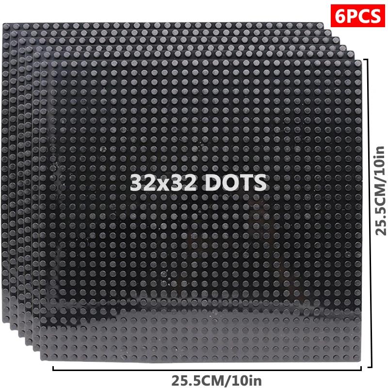 6PCS Classic Base Plates Blocks 32x32 32x16 50x50 Dots ABS Plastic Building BasePlates Bricks Assembly City Road MOC  City Toys