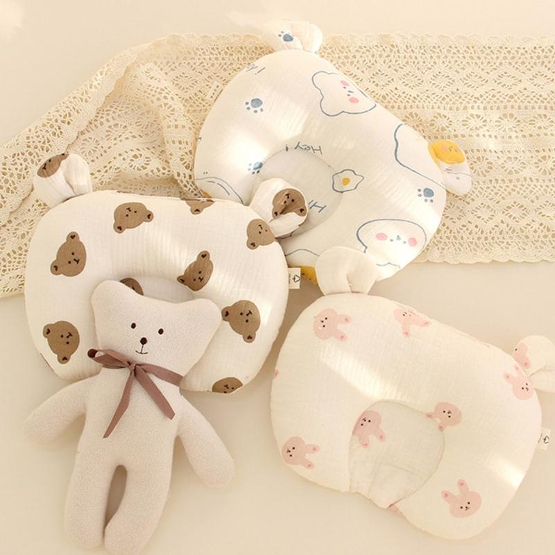 Bear Ear Baby Pillow Soothing & Calming Newborn Pillow Easy To Clean Pillow Exquisite Craftsmanship Pillow for Boy Girl