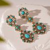 Turquoise Bohemian Turquoise Earrings Bohemia Style Earrings Pendant  Beach
