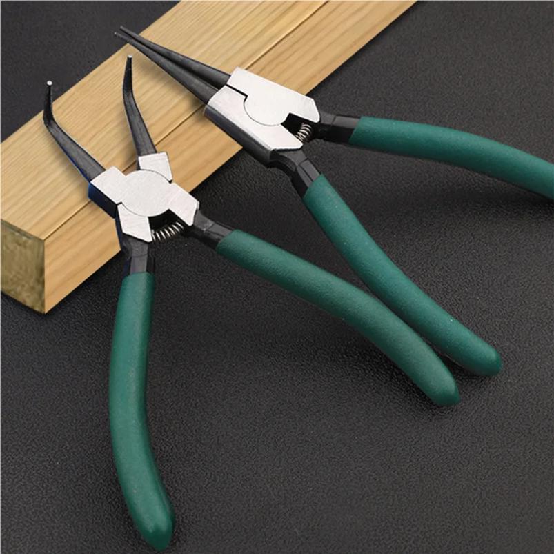 4-Piece Retaining Ring Pliers Set, Retaining Ring And Spring Removal Tools, Inner And Outer Retaining Ring Bending Pliers.