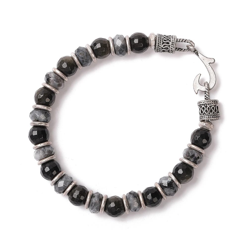 Qoocobb Obsidian & Labradorite Mix Gemstone Bracelet Gemstone Classic-15