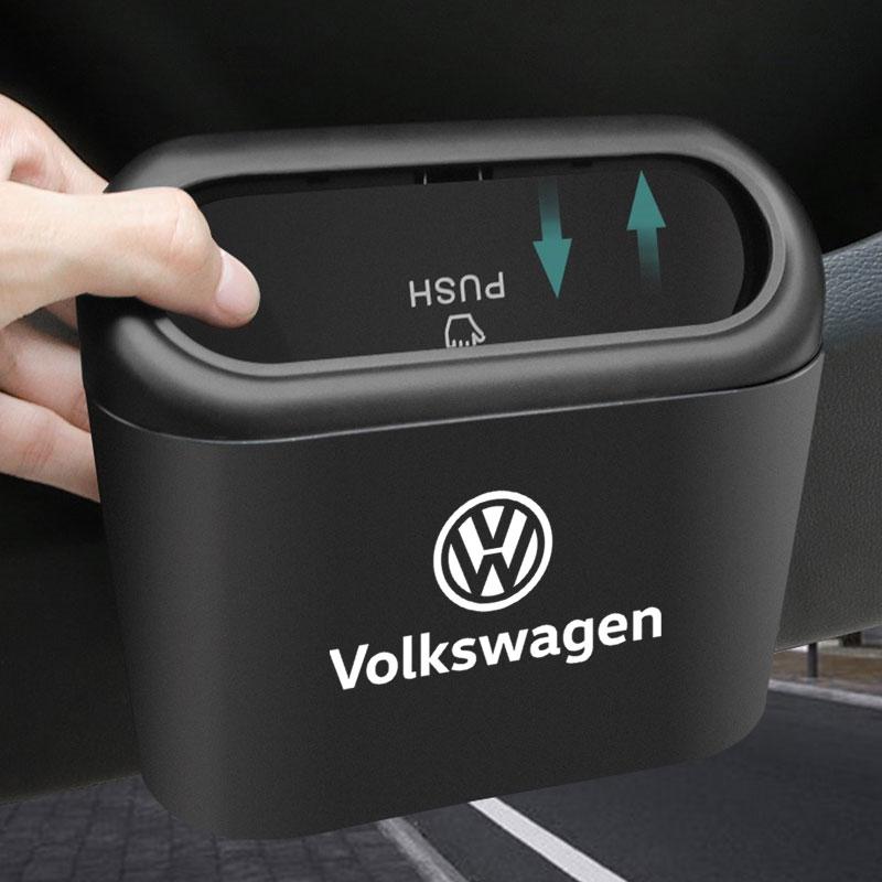 Car Vehicle Case Storage Box Black ABS Square Pressing Trash Can For Volkswagen B5 B6 B7 T4 T5 Golf 4 5 6 7 Polo Passat Tiguan Jetta Gol