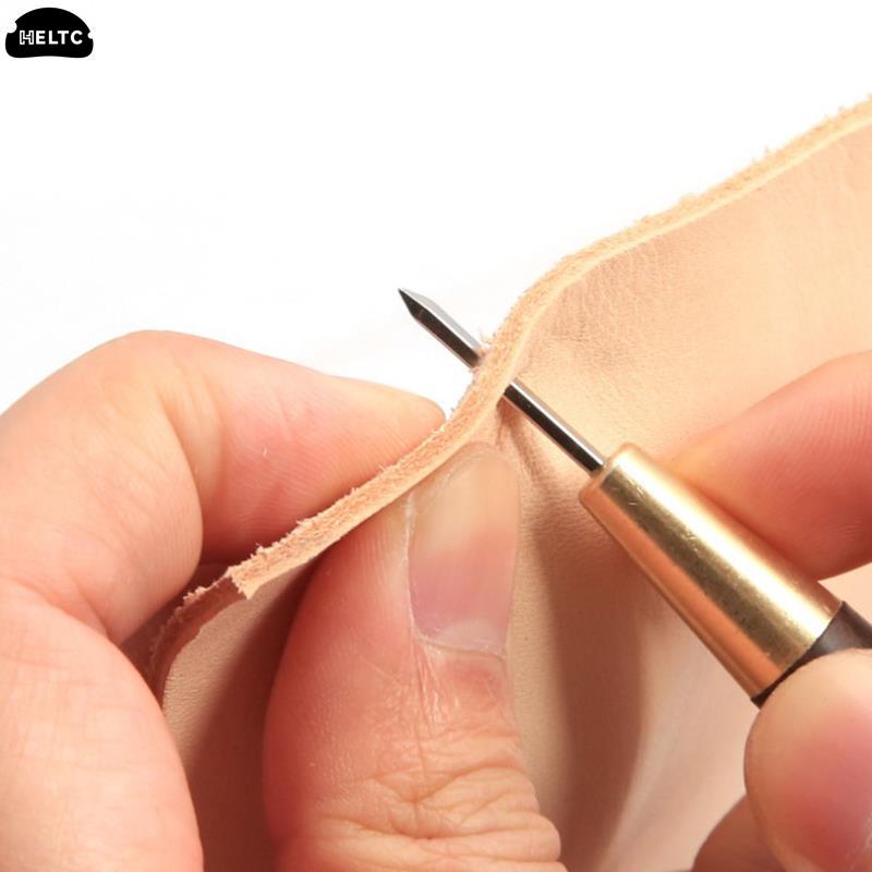 High 1pc Leather Stitching Awl Diamond Shape Ebony Blackwood & Brass Craft Tool Hand Sewing Awl DIY Stitcher Taper  Sewing Tool