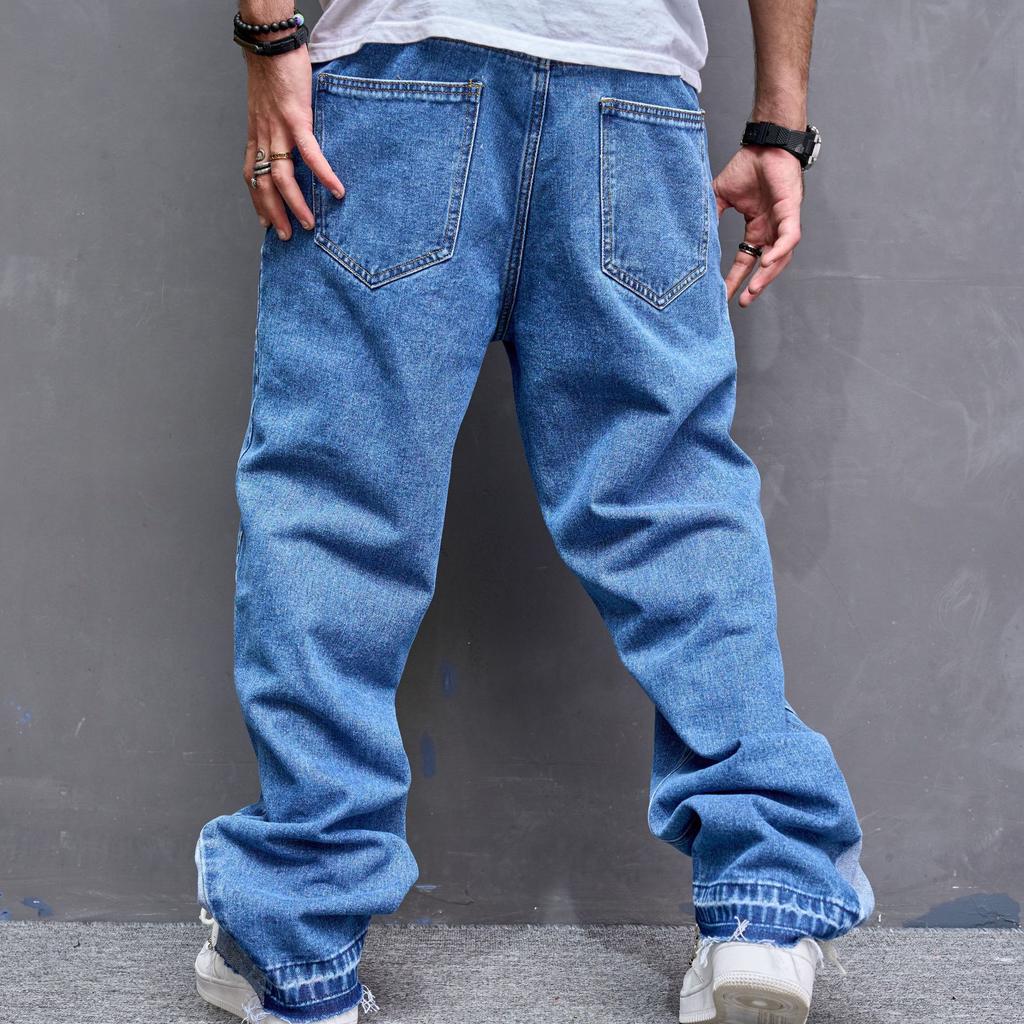 2024 New Retro Casual Jeans Men'S American Loose Pants High Street Wide Leg Pants