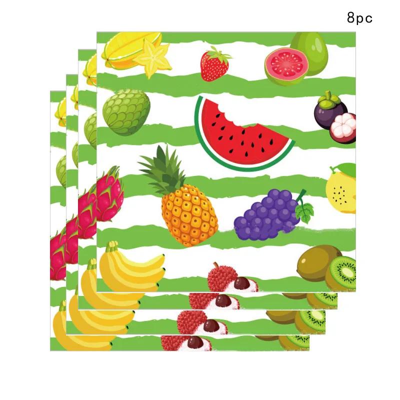 Cartoon Fruits Party Hanging Swirls Children Summer Fruit Birthday Banner Aloha Luau Party Pineapple Watermelon Fruit Pendants
