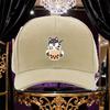 Shiba Inu Bubble Tea Baseball Cap Cute Cartoon Dog Graphic Adjustable Trucker Hat