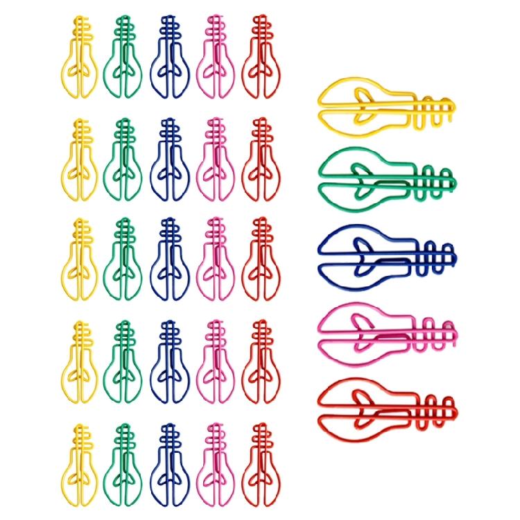 30Pcs Light Bulb Shape Paper Clip 42mm Small Metal Paperclip Metal Bookmarks Clip For School Office Business Card Holder