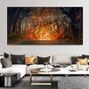 Sunrise Forest Obraz na plátně Moderní přírodní krajina Plakáty a obrazy Nástěnné umělecké obrazy do obývacího pokoje Home Decor Bez rámu
