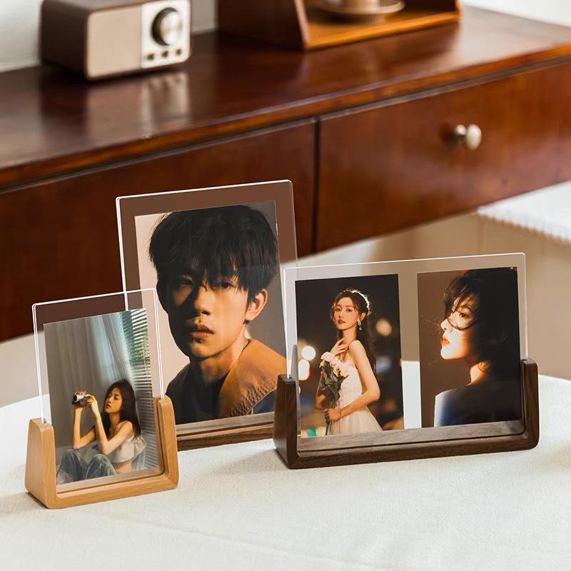 Instax U-Shaped Solid Wood Photo Frame DIY Desktop Ornament Handmade Album Display