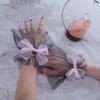 1 Pair Nail Art Tulle Photo Bow Glove Fake Pleated Cuff Manicure Photography Props Nail Tips Display Sleeve Fashion Accessories