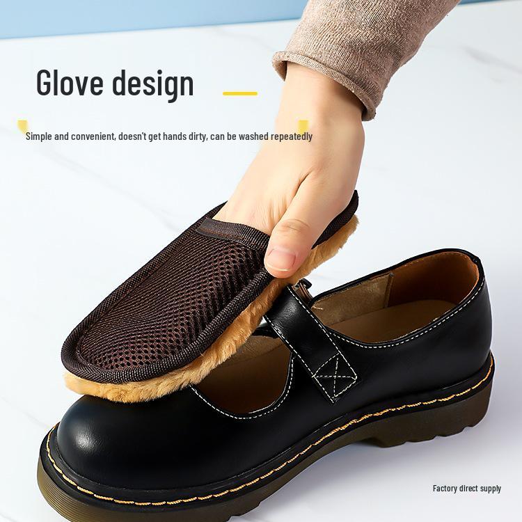 Leather Shoe Polishing Glove, Soft Flannel Universal Brush Cloth