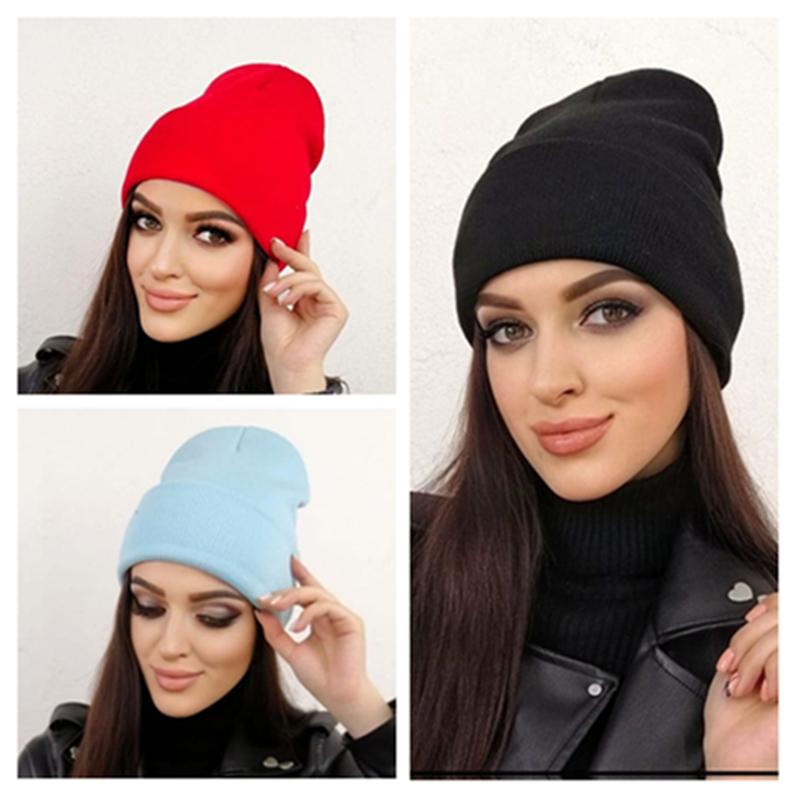 New Unisex Multicolor Autumn & Winter Beanie Hat Men Women Basic Daily Beanie Soft Knitted Hat All-match Streetwear Cap