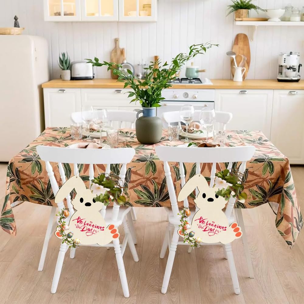 5 Pcs 11.6" Wooden Easter Ornaments to Paint Large Size Bunny Cutouts DIY Blank Unfinished Wood Discs Ornament Bunny Door Sign for Home Crafts