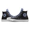 Converse Leather Comfortable and Versatile Shock-absorbing and wear-resistant high-top board shoes Unisex black and blue