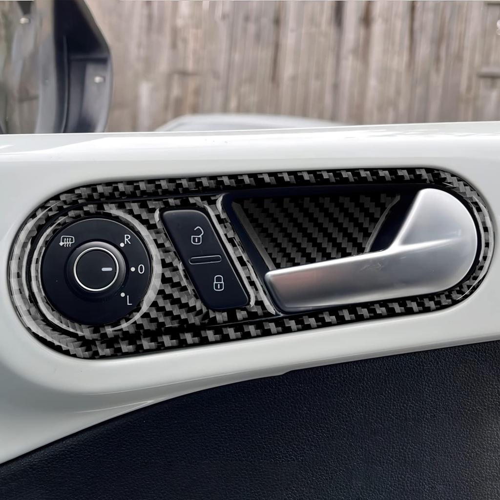 AIRSPEED Volkswagen Beetle Accessories Real Carbon Fiber Car Door Inner Grab Handle Cover Frame Interior Parts Decorative Frame Stylish Custom Dress