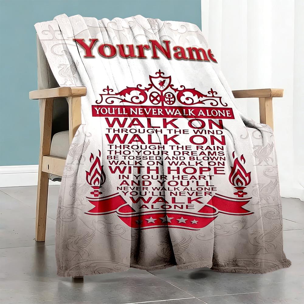 Liverpool Personalized Name Blanket Multi-purpose Customizable Blanket Soft & Cozy Versatile for Livingroom Bed Seaside Nap Four Seasons Universal