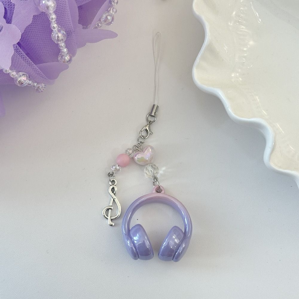 Music Style Earphone Leash Keychain Anti-loss Mobile Phone Lanyard  Women Girls