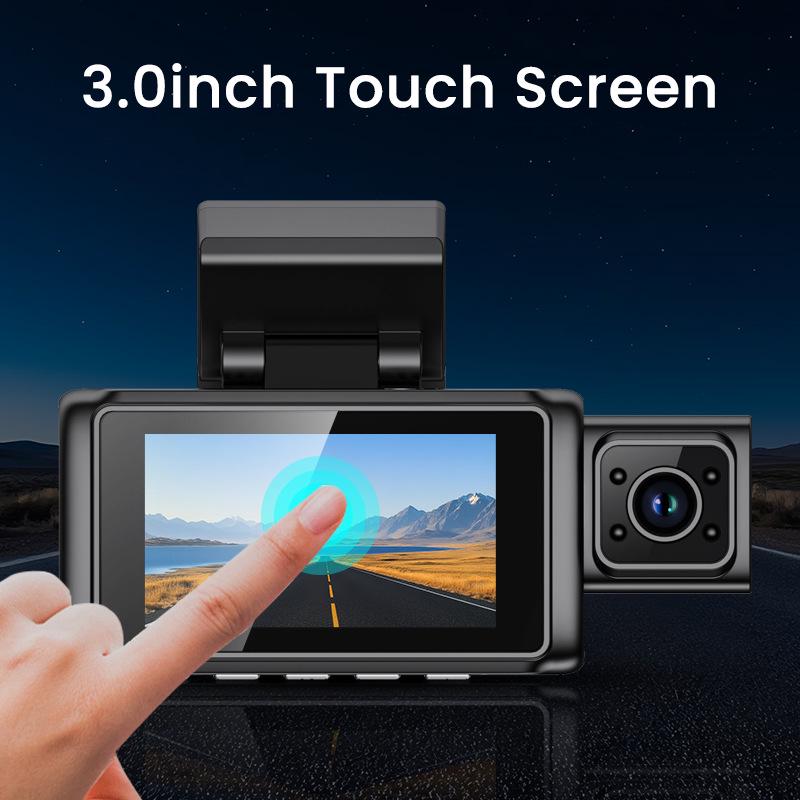 2K HD 4G Three-Channel Dash Cam with Night Vision and Front, Middle, Rear Monitoring