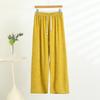 Neue Chinesische Jacquard Baumwollseide Freizeit-Hose für Damen Sommer Neu Hochtailliert Gerade Locker Dünne Modelle mit Weitem Bein