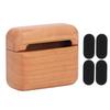 Wood Earbuds Case Microfiber Lining Anti Fall QI Wireless Charging Earbuds Protective Cover for IOS 3 Bluetooth Earbuds