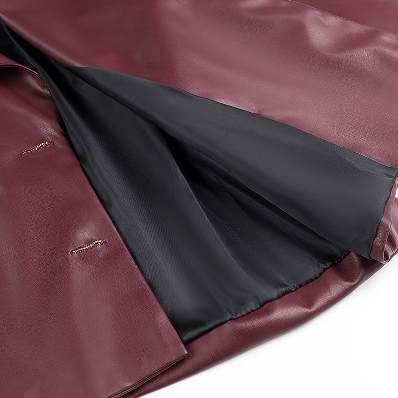 Kaslead New Arrival Women's Clothing Fashion Style Fashion Simple Double Breasted Jacket Outwear Mid-Length Dress Set