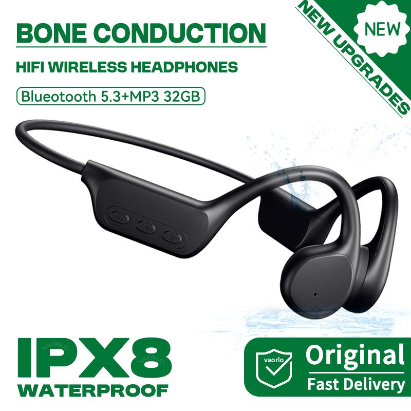 

Новые обновления Bluetooth 5.3 костная проводимость беспроводные наушники глубина IPX8 водонепроницаемые плавательные гарнитуры 32 ГБ ОЗУ MP3-плеер для дайвинга на открытом воздухе спорта Black-32GB