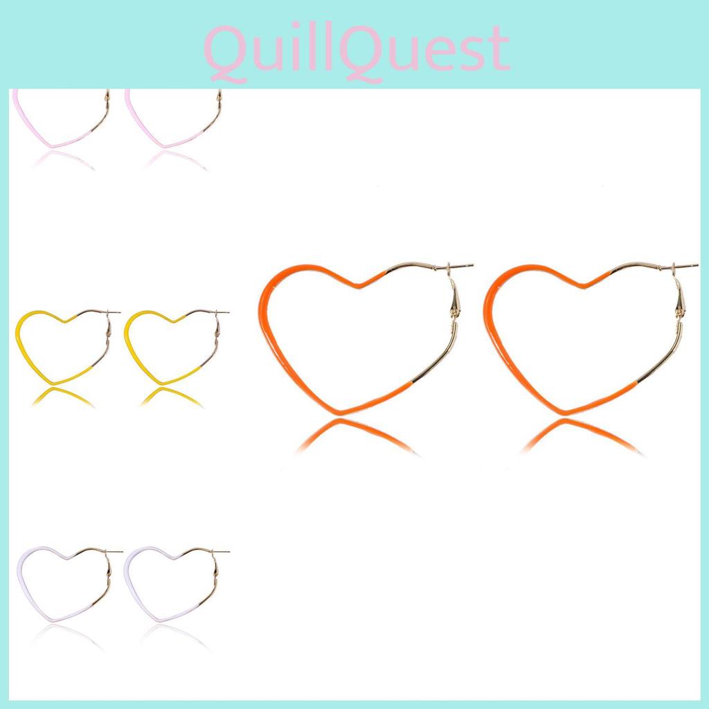 Trendy Multicolor Heart-shaped Earrings Alloy Fashionable Creative Design Chic Jewelry