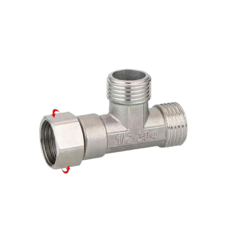 Válvula Angular em L de Aço Inoxidável de 4 Vias com Rosca Macho/Fêmea e Conjunto de Conexões para Tubo de Água em Cotovelo