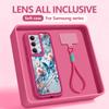 Wrist Lanyard Case For Samsung Galaxy S26 S24 S25 Ultra S23 S25 FE A57 A17 A37 A56 A16 A55 A54 A15 A25 Dreamy Butterfly Cover
