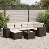VidaXL Garden Furniture Set with Cushions 7 Pcs Brown Wicker 3325699