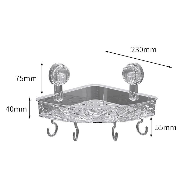 Wall-Mounted No-Drill Suction Cup Shelf - Damage-Free Bathroom Storage Box