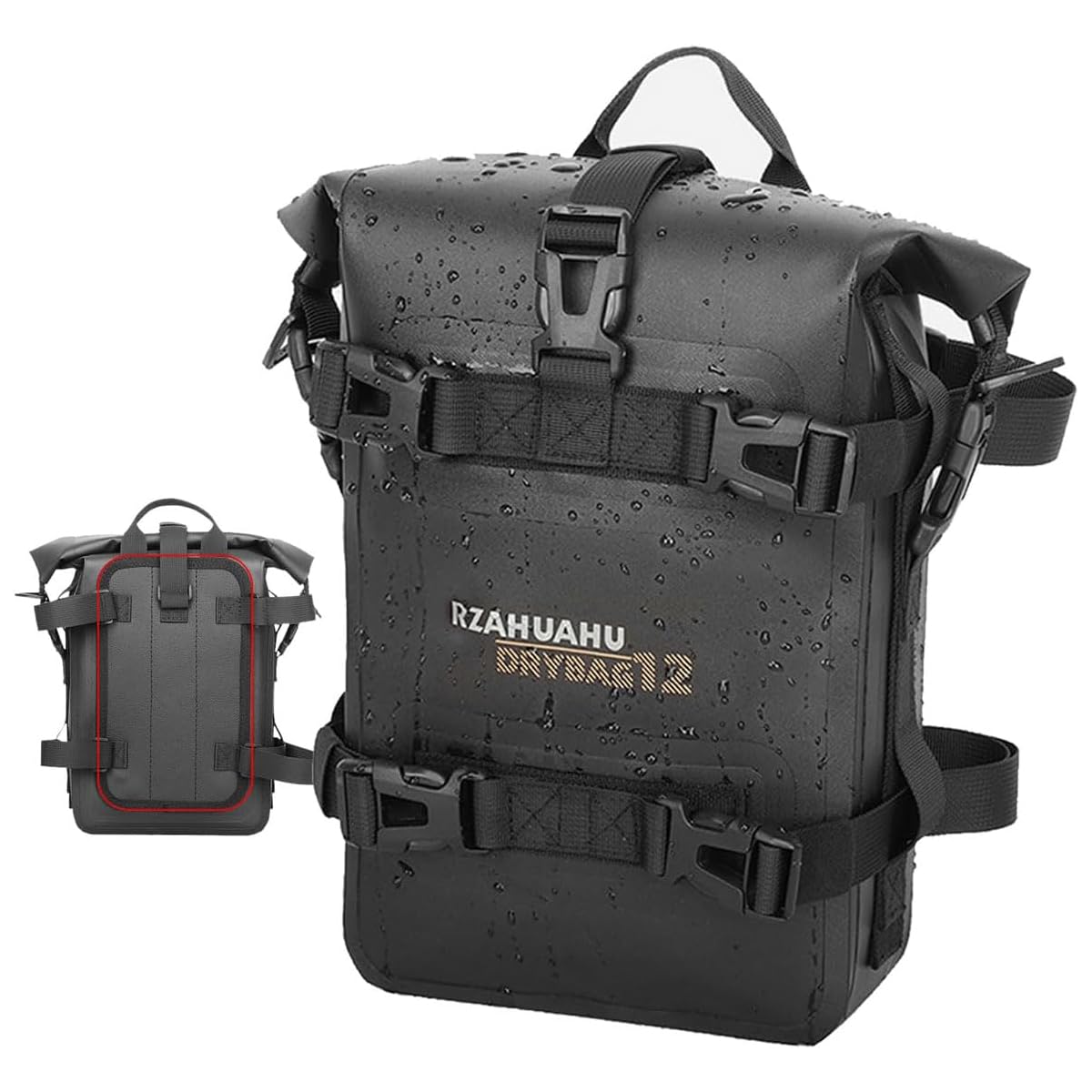 

Set of 2 Motorcycle Frame Crash Bar 4L Waterproof Motorbike Saddle Pannier Bumper Repair Tool Placement Bags with Multiple Mounting for and School чорний