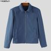 INCERUN Mens Spring Long Sleeve Zipper Casual Thin Coats Tops