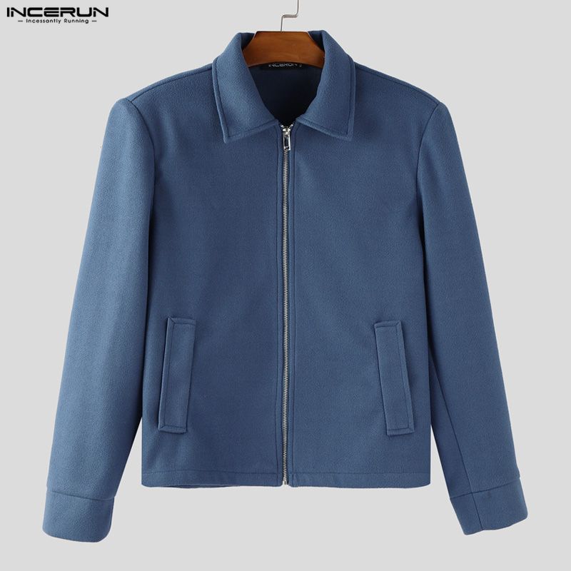 INCERUN Mens Spring Long Sleeve Zipper Casual Thin Coats Tops