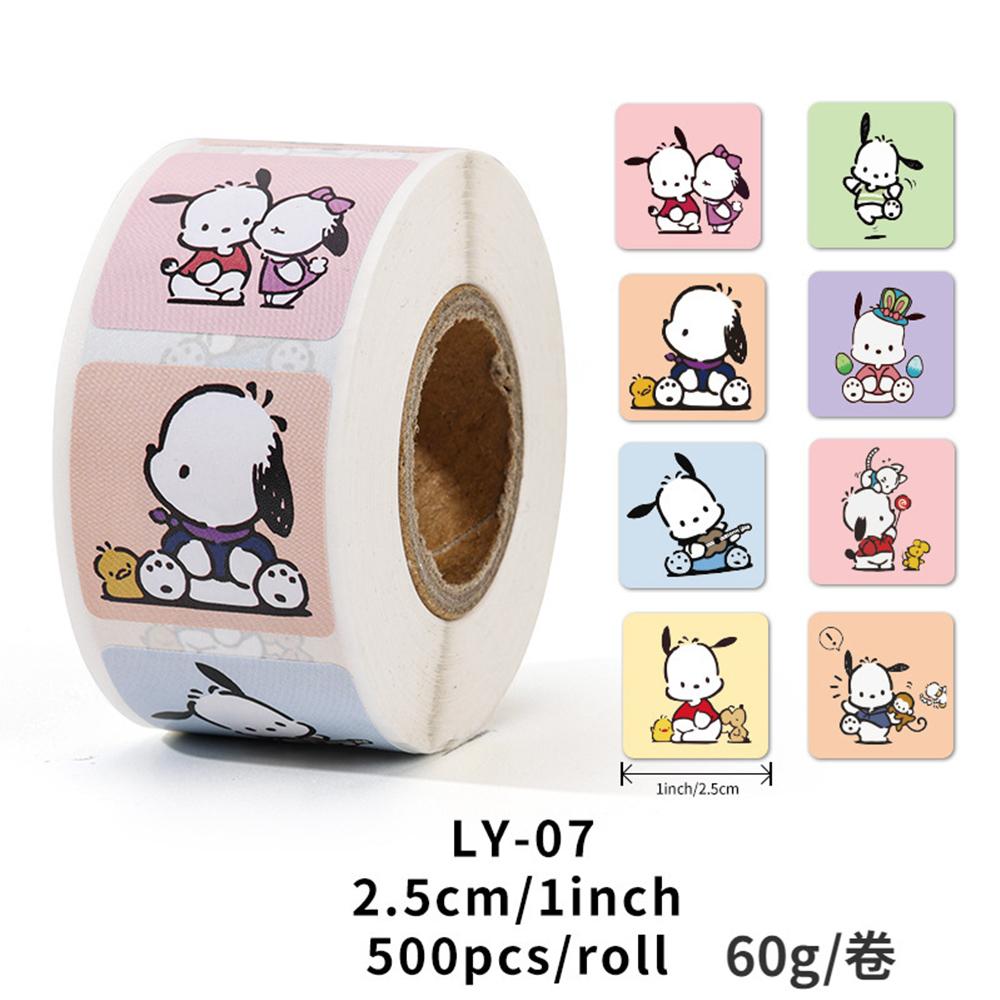 500PCS Cute Kuromi Pochacco My Melody Cartoon Stickers Roll Laptop Scrapbook Phone Diary Kawaii Aesthetic Sticker Decal Kids Toy