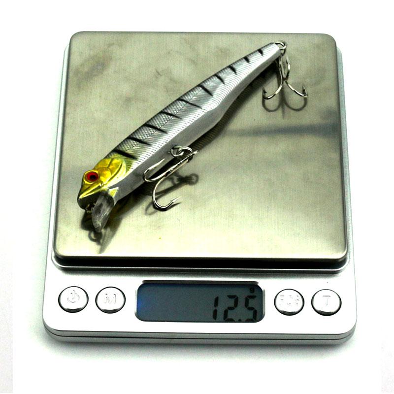 HENGJIA 1ks Rybářská návnada Minnow Wobler Realistická návnada na štiku Plastová tvrdá návnada Rybářské náčiní