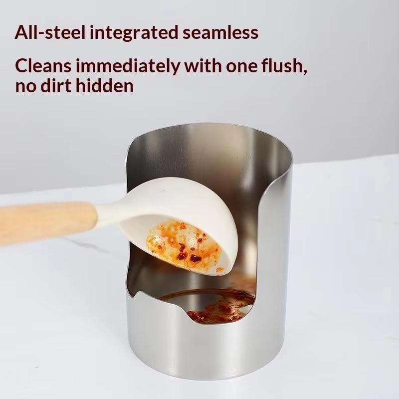 Stainless Steel Soup Ladle Holder 2Thickened Material Sturdy Construction Multi Functional Kitchen Utensil Rack For Home Cooking