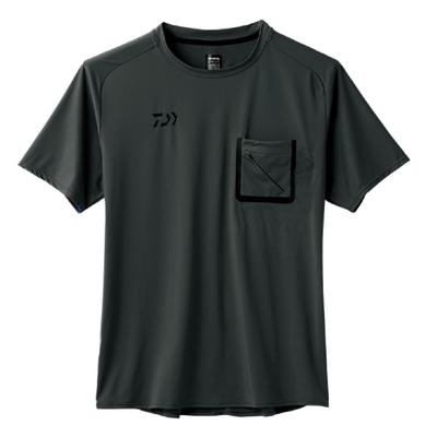 DAIWA Polo Stretch Half Pocket Polo Shirt, Sleeve, Shirt, Black, L, DE-86008