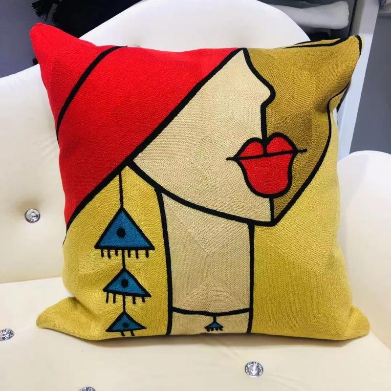 High Quality Picasso Abstract Cotton Pillow Cover Canvas Single-Sided Sofa Embroidery Cushion Cover For Living Room Home Decor