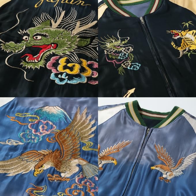 Tailor Toyo Aging Souvenir Jacket Sukajan DRAGON HEAD EAGLE Taylor Toyo TT15683-119 × (JP, Alphabet, 2XL, Black)