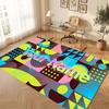 Abstract Geometric Theme Crystal Velvet Floor Rug Personalized Custom Name Text Warm Carpet Home Decoration