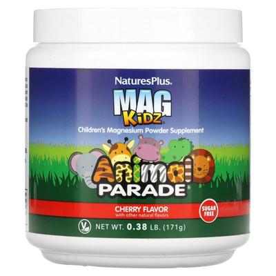 Mag Kidz, Animal Parade, suplemento de magnésio em pó para crianças, cereja, 0,38 lb (171 g)