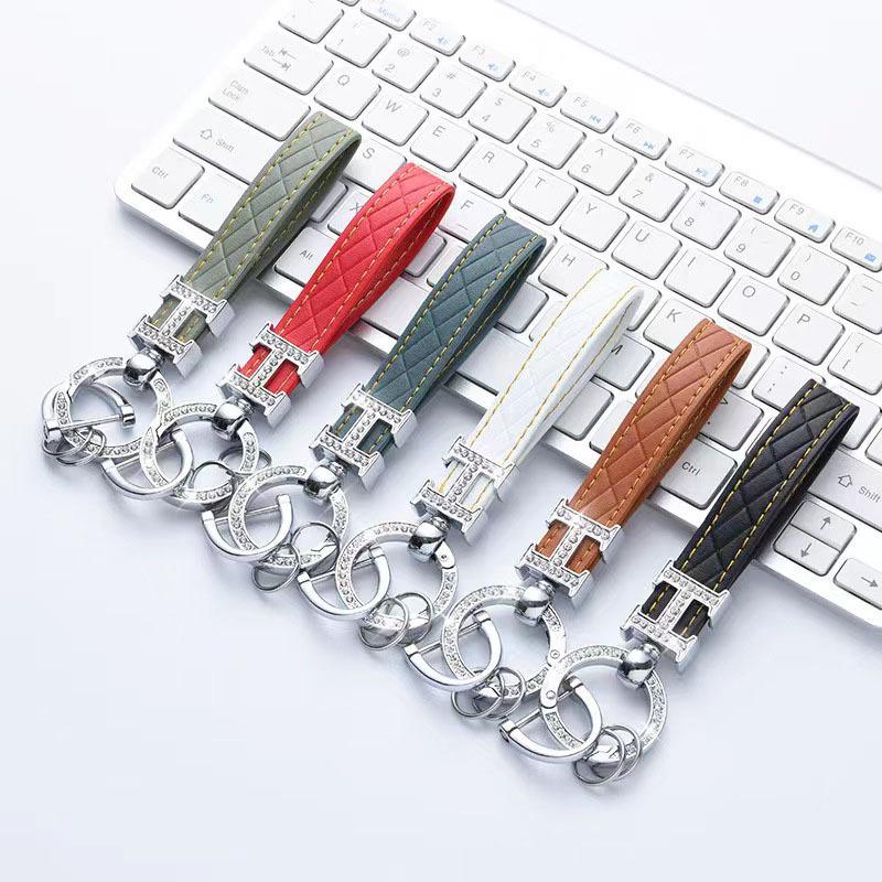 Douyin Live Stream Celebrity H Buckle Full Diamond Car Keychain